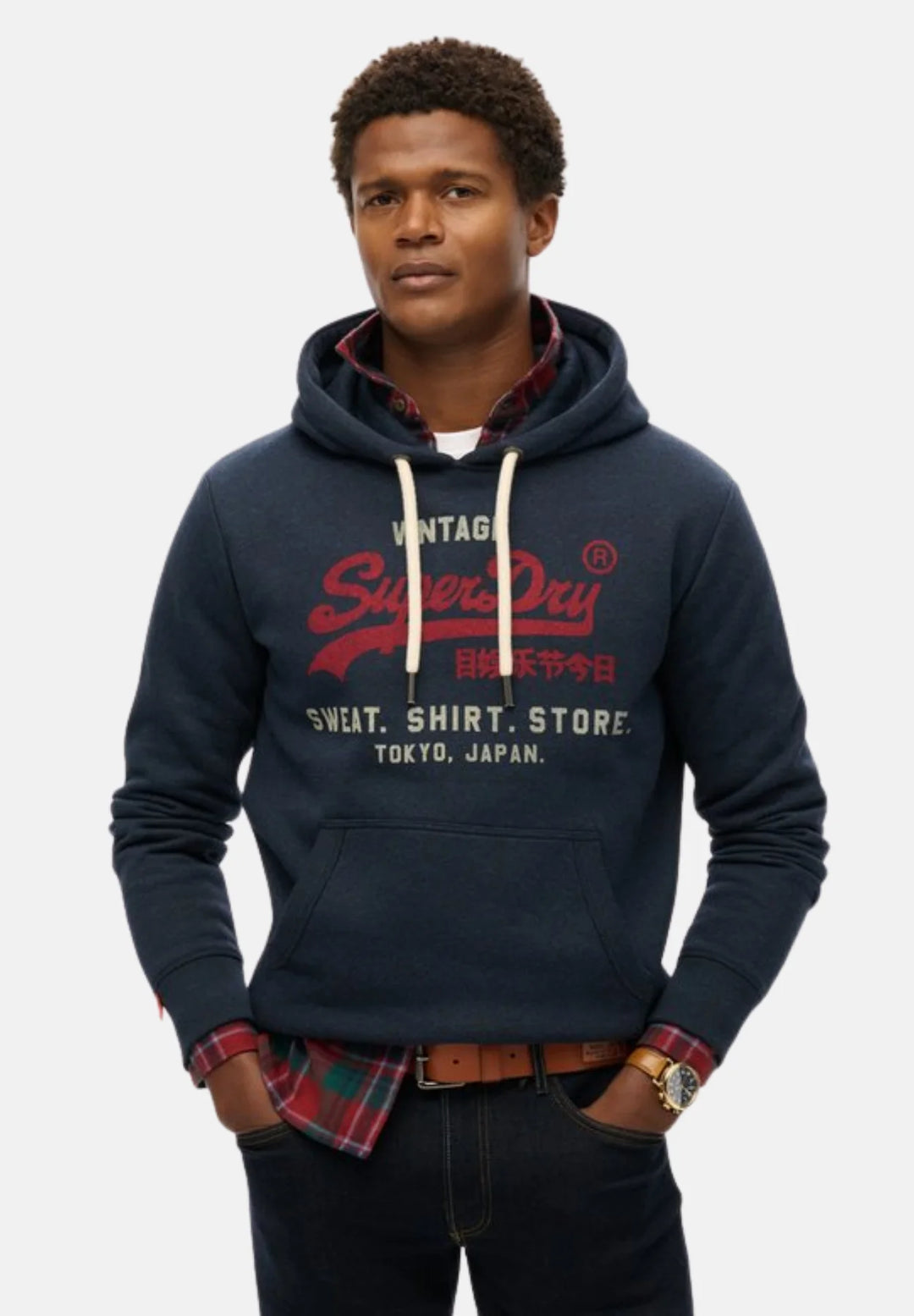 Superdry Heritage Relaxed Hoodie | Trench Navy Marl