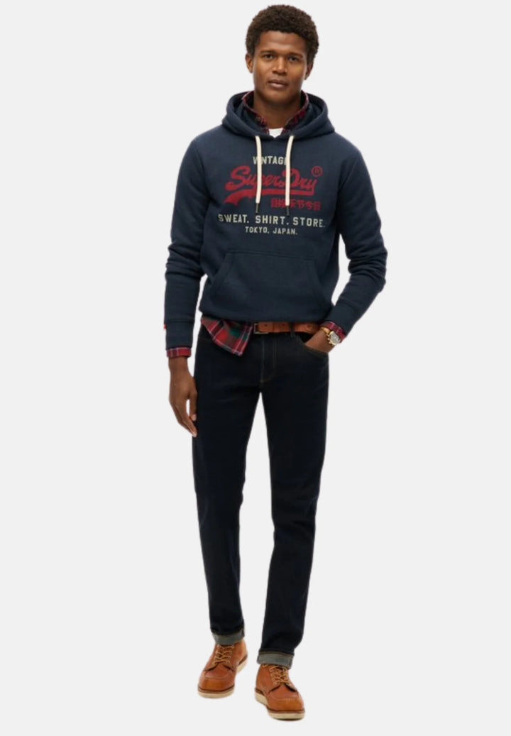 Superdry Heritage Relaxed Hoodie | Trench Navy Marl