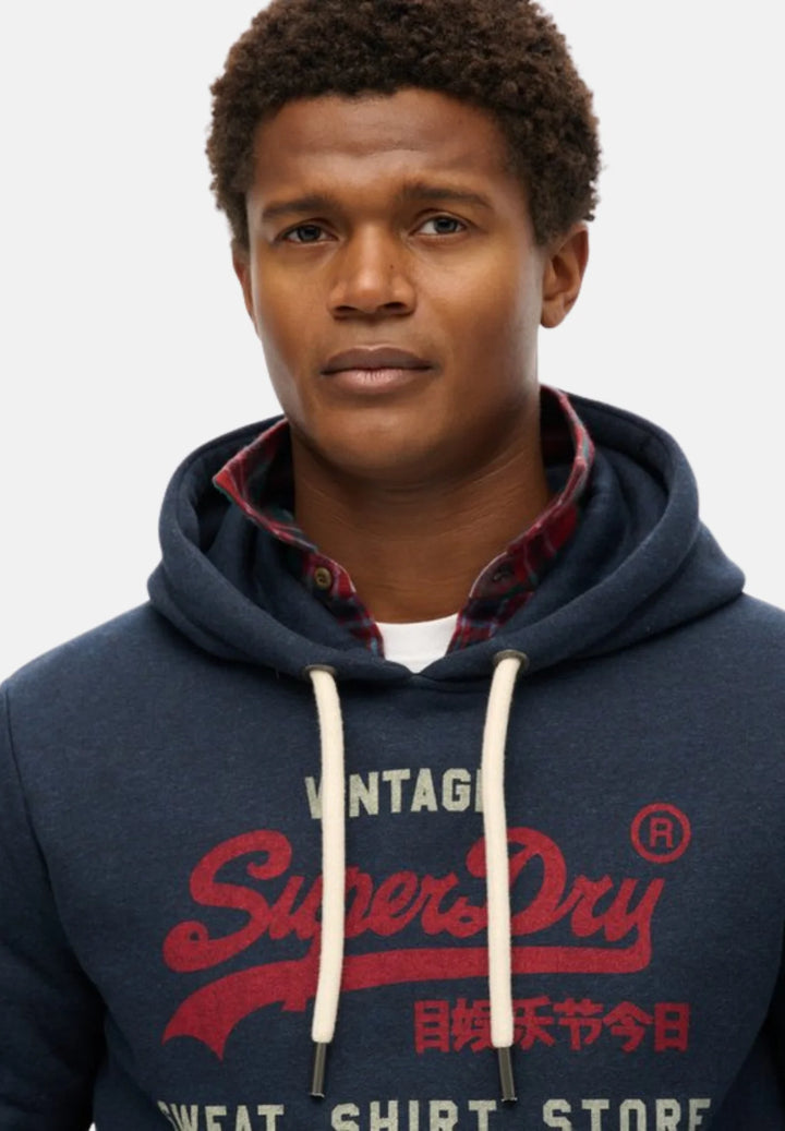 Superdry Heritage Relaxed Hoodie | Trench Navy Marl