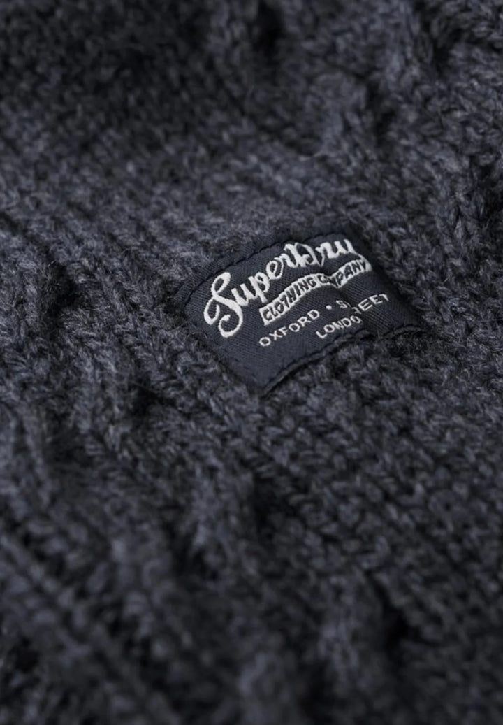 Superdry Jacob Cable Knit 1/4-zip Jumper | Indigo