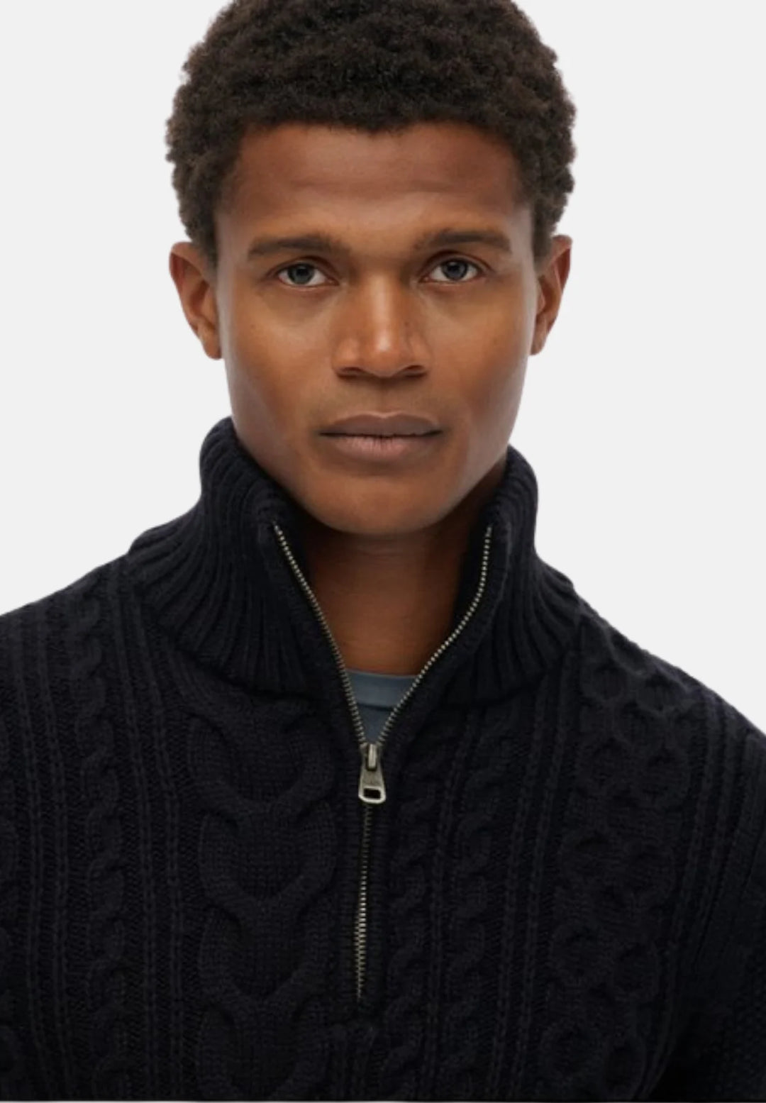 Superdry Jacob Cable Knit Half Zip Jumper | Eclipse Navy