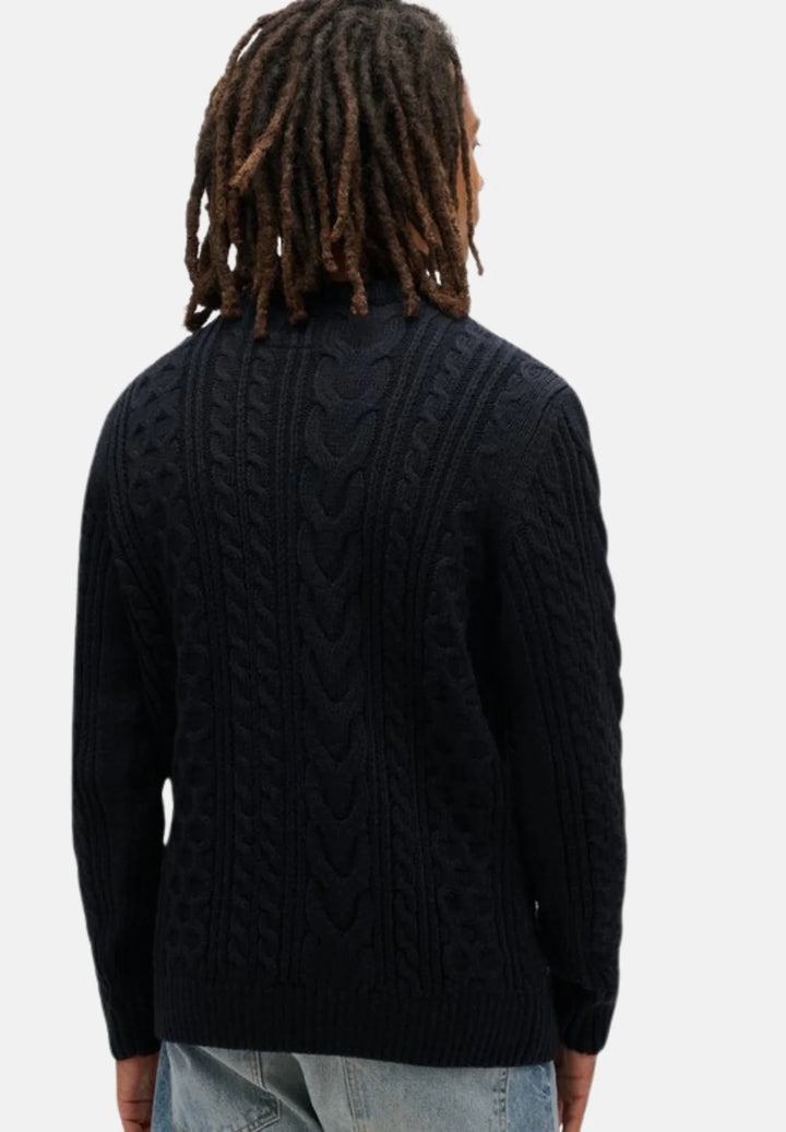 Superdry Jacob Cable Knit Jumper | Eclipse Navy