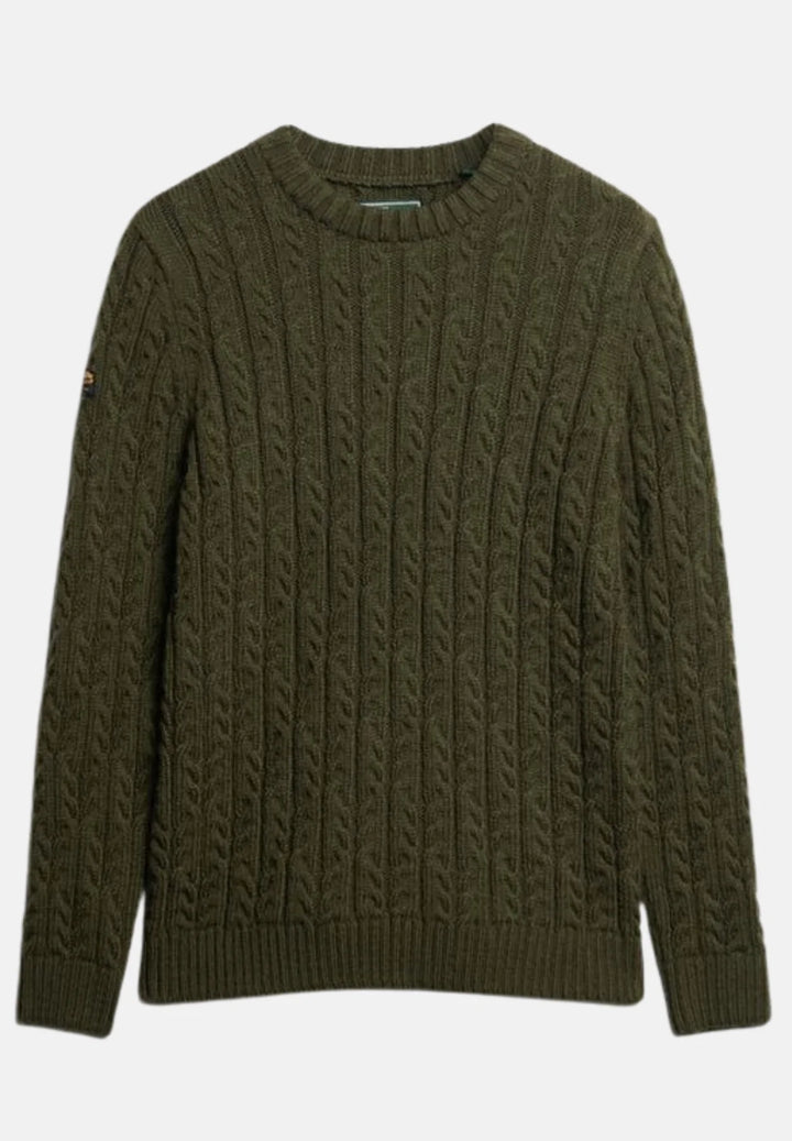 Superdry Jacob Cable Knit Jumper | Moss Green