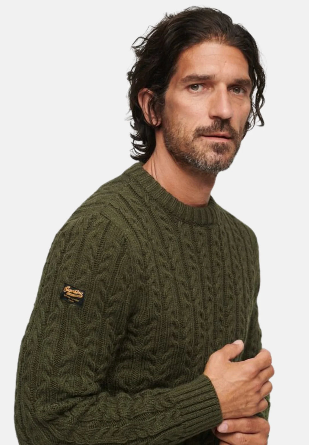 Superdry Jacob Cable Knit Jumper | Moss Green