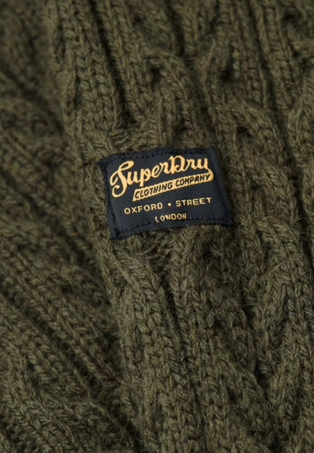 Superdry Jacob Cable Knit Jumper | Moss Green