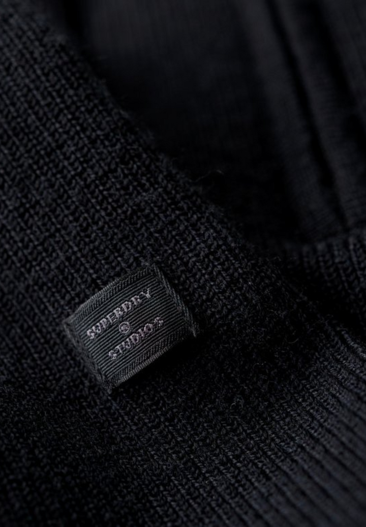 Superdry Merino Half-Zip Jumper | Black