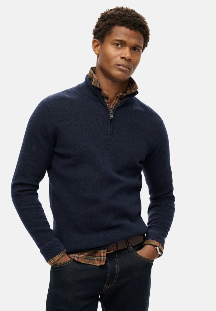 Superdry Merino Half-Zip Jumper | Navy