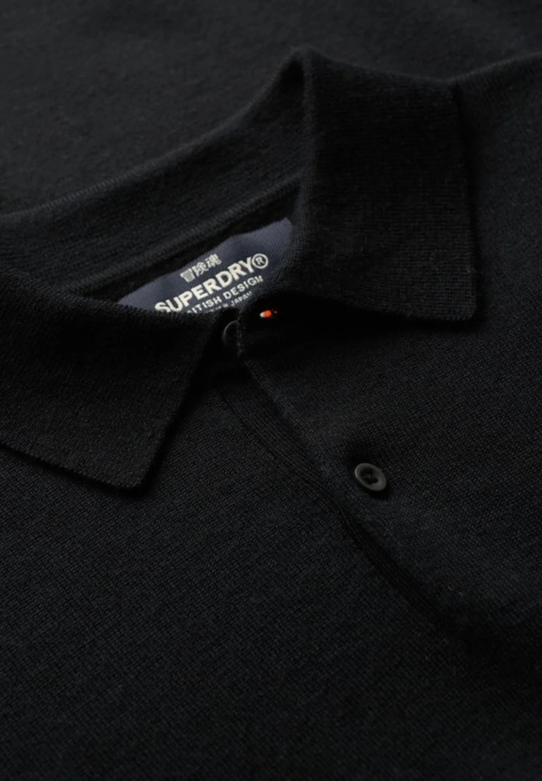 Superdry Merino Polo Jumper | Black