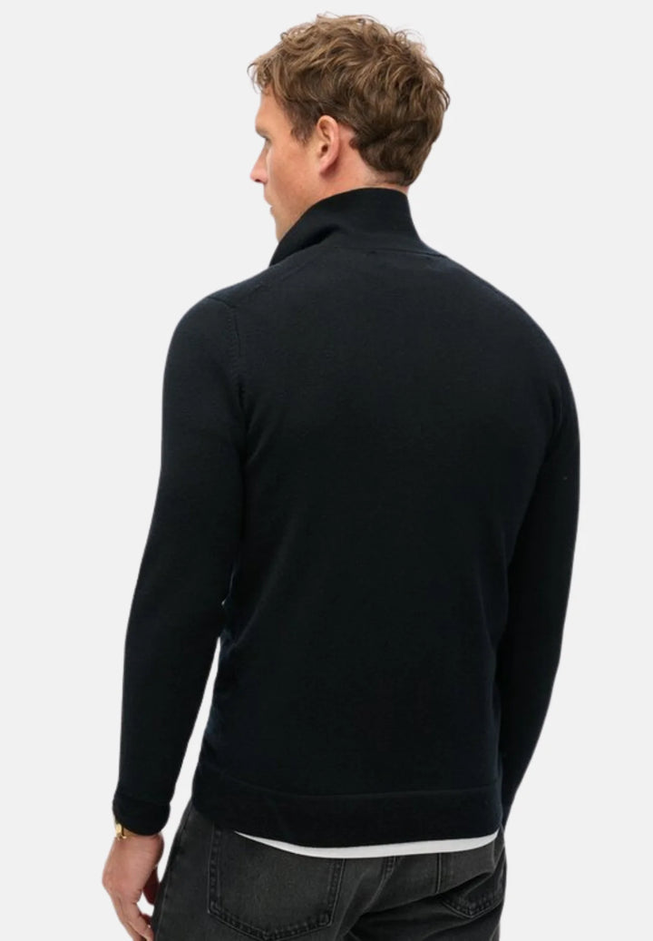 Superdry Merino Polo Jumper | Black