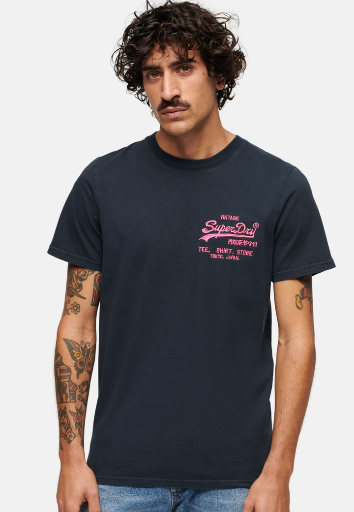 Superdry Neon Vintage Logo T-Shirt | Eclipse Navy