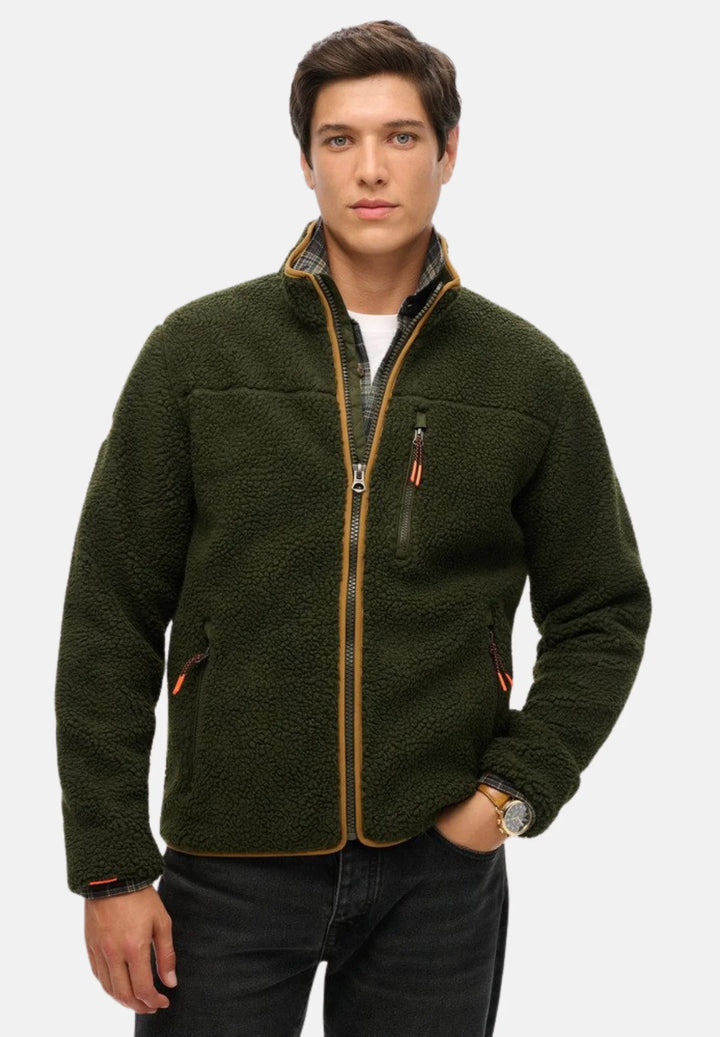Superdry Outdoor Full Zip Fleece Jacket | Olive Green