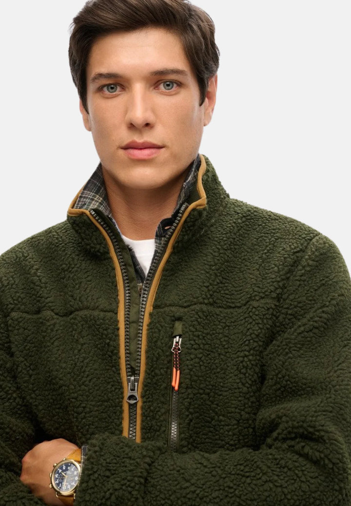 Superdry Outdoor Full Zip Fleece Jacket | Olive Green