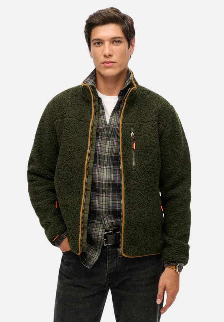 Superdry Outdoor Full Zip Fleece Jacket | Olive Green