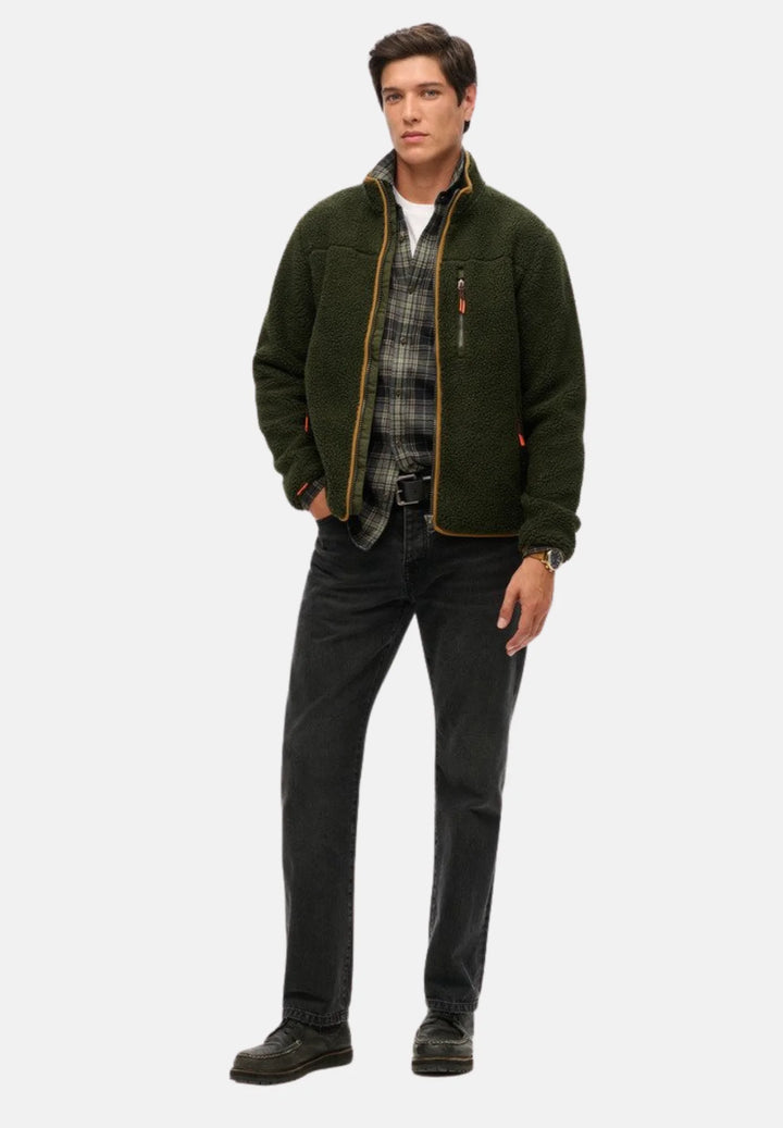 Superdry Outdoor Full Zip Fleece Jacket | Olive Green
