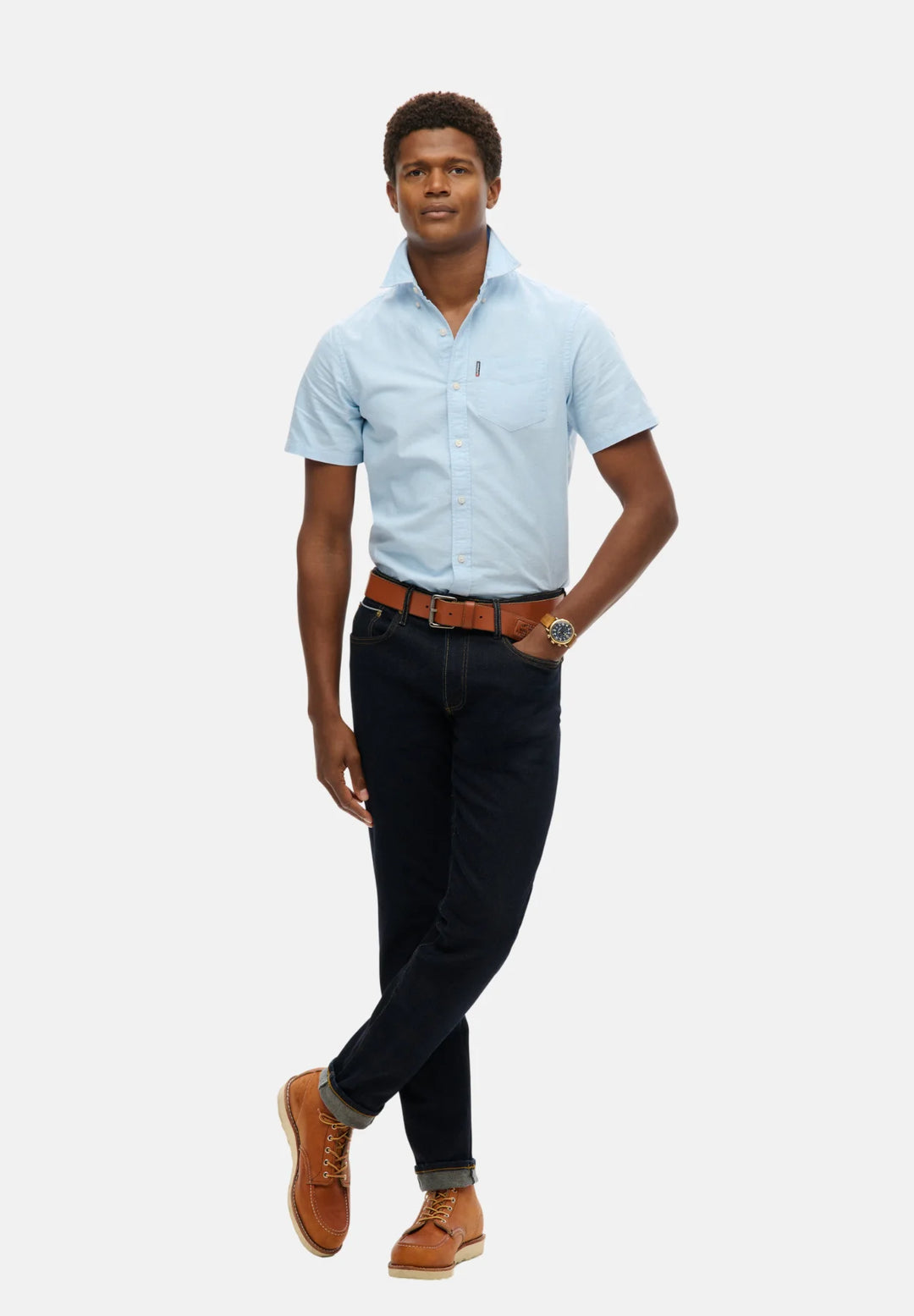 Superdry Oxford Short Sleeve Shirt | Classic Blue
