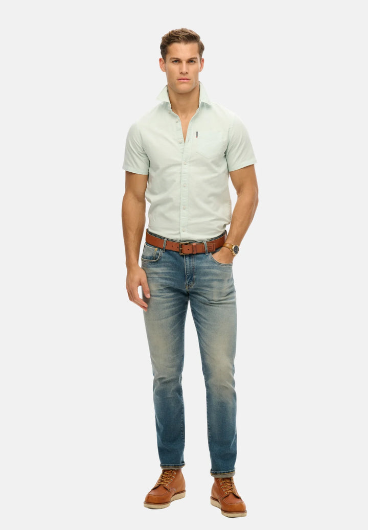 Superdry Oxford Short Sleeve Shirt | Light Green