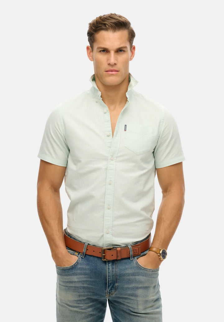Superdry Oxford Short Sleeve Shirt | Light Green