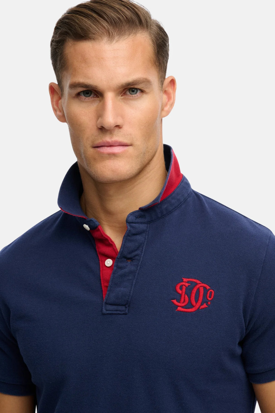 Superdry Pique Monogram Polo Shirt | Darkest Navy/Red
