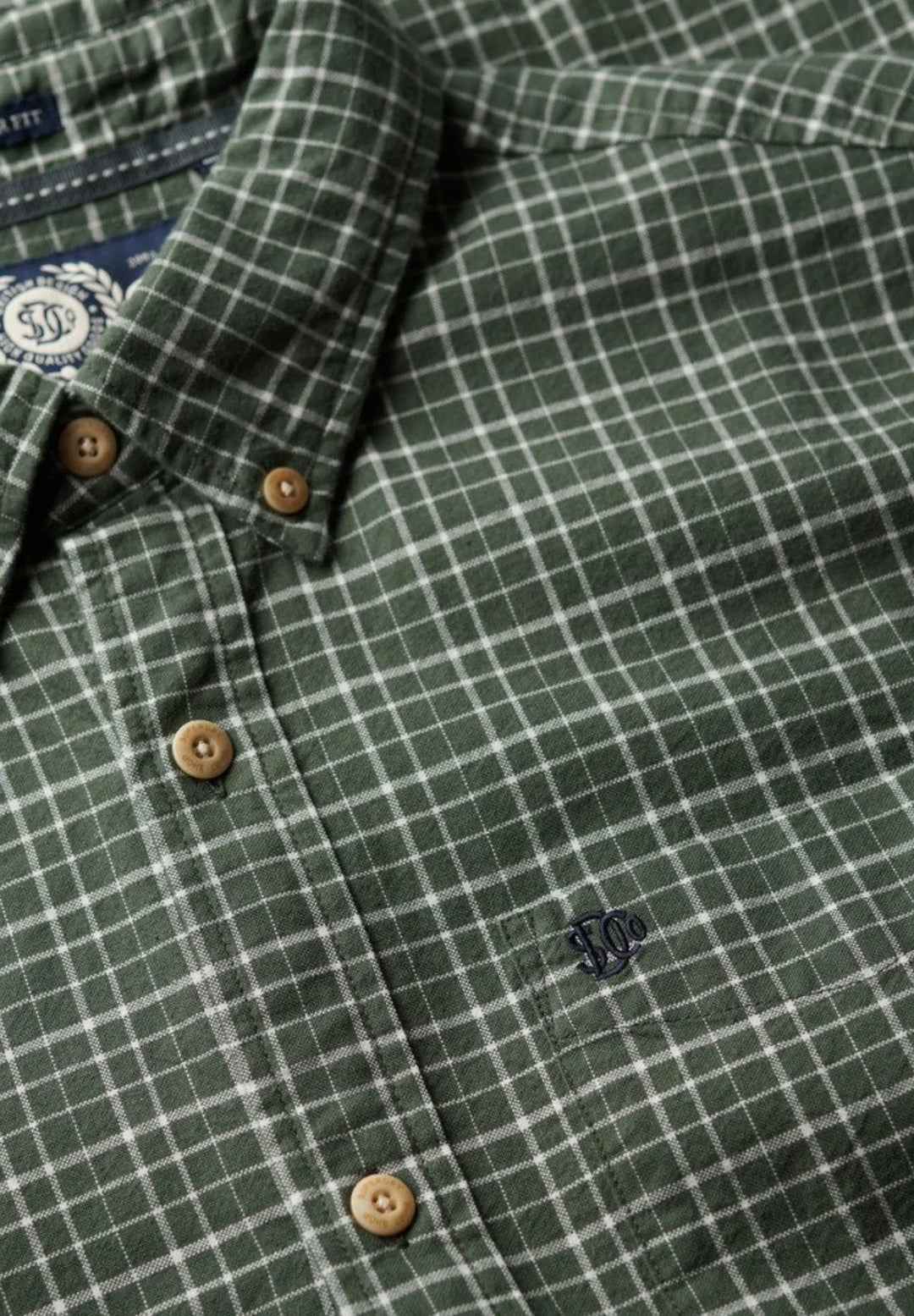 Superdry Premium Check Oxford Shirt | Ice Green Shadow Grid