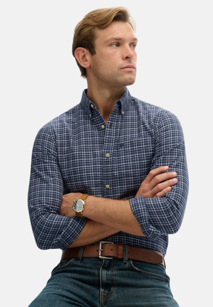 Superdry Premium Check Oxford Shirt | Lauren Navy Shadow Grid