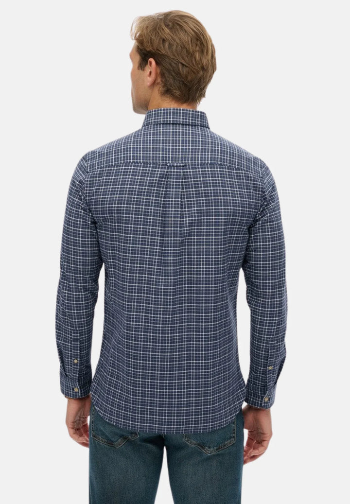Superdry Premium Check Oxford Shirt | Lauren Navy Shadow Grid