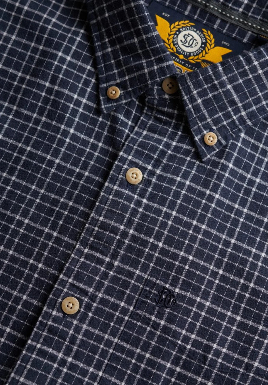 Superdry Premium Check Oxford Shirt | Lauren Navy Shadow Grid