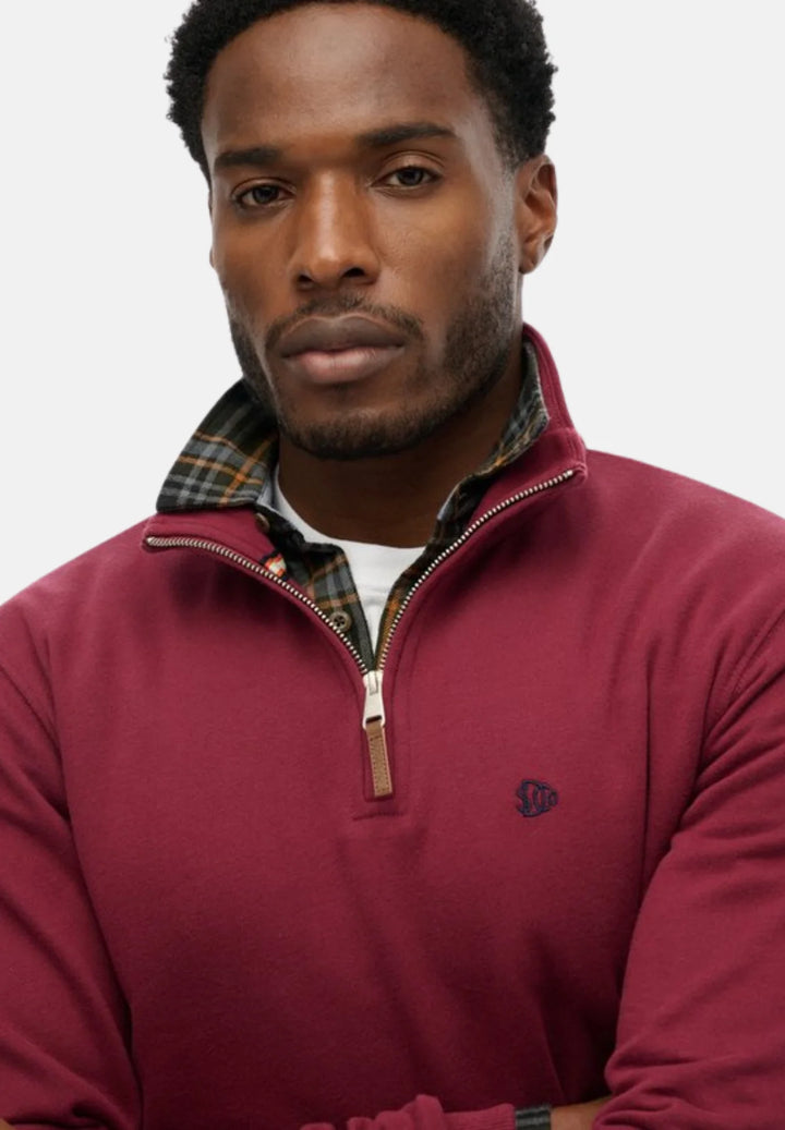 Superdry Preppy Half Zip Jumper | Port Red