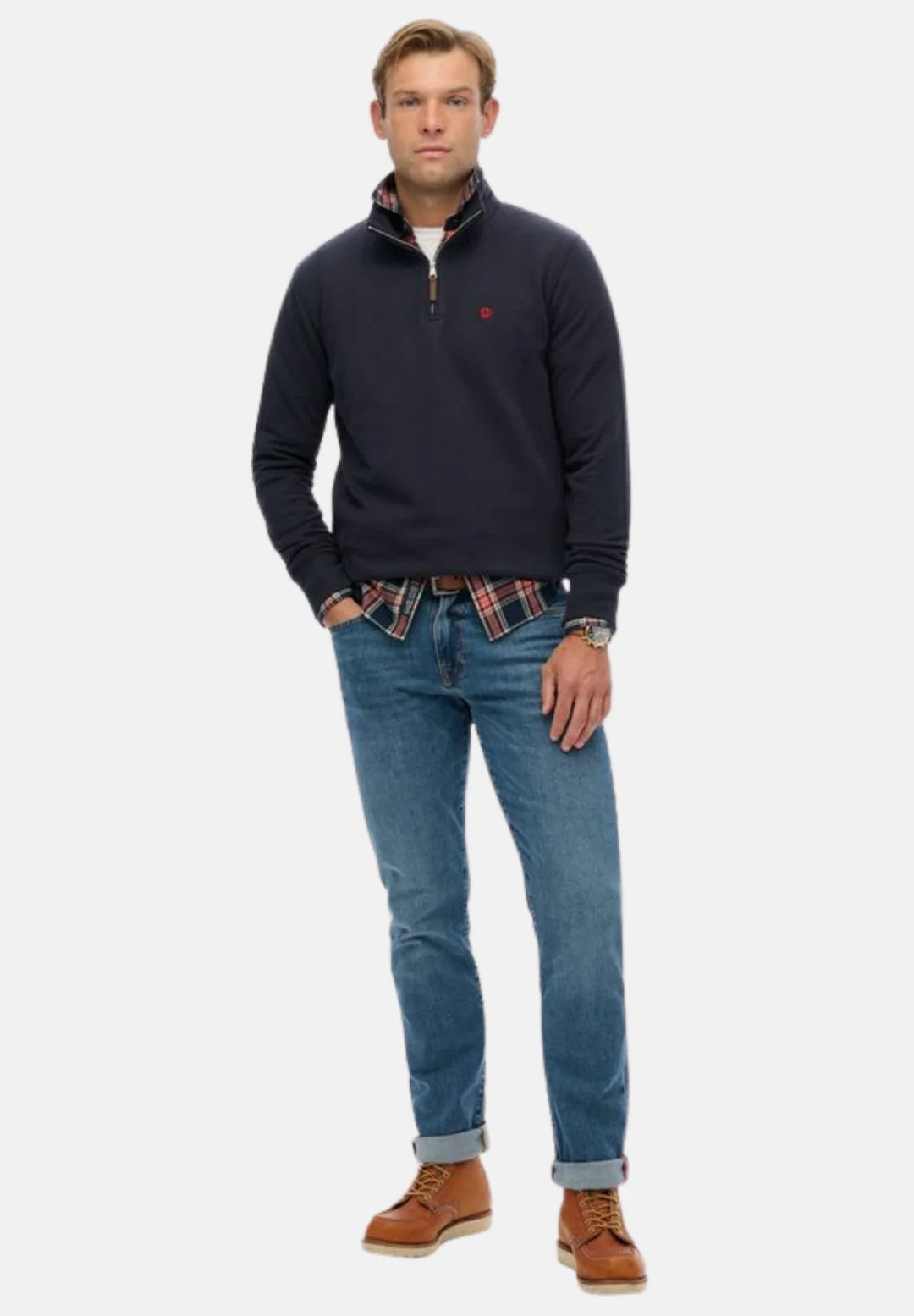Superdry Preppy Half Zip Jumper | Super Dark Navy