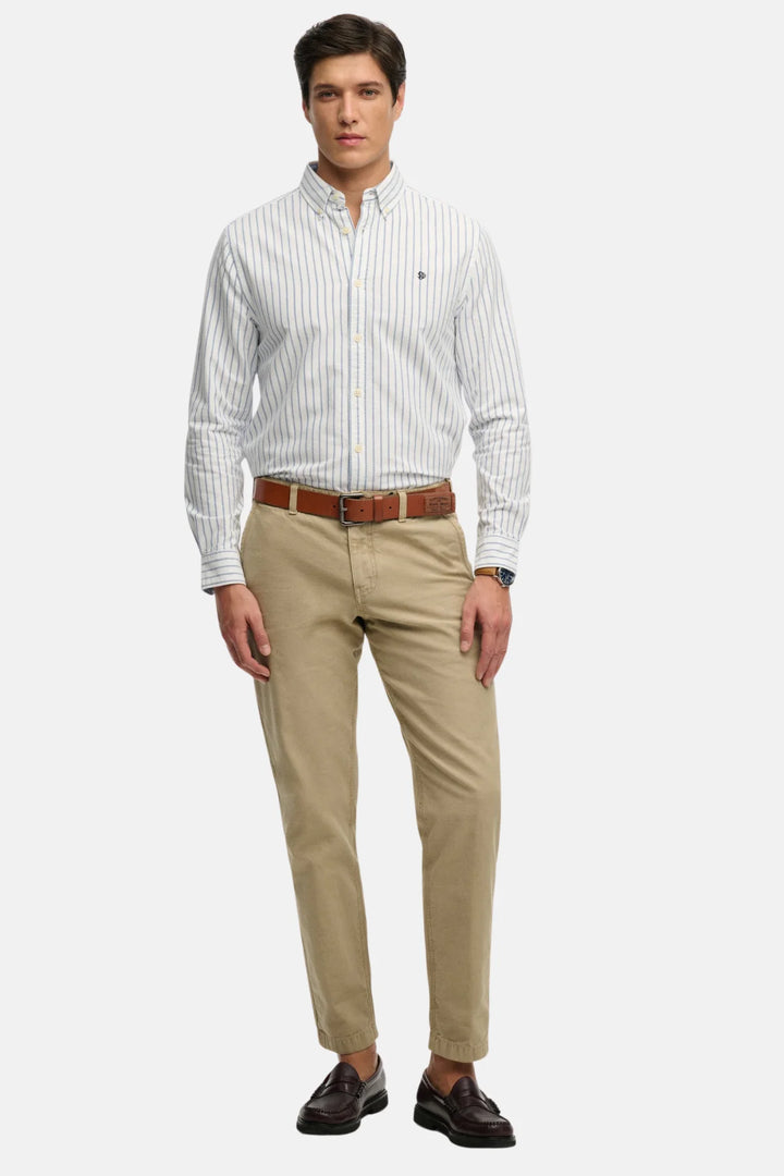 Superdry Preppy Oxford Shirt | Classic Blue/Optic Stripe