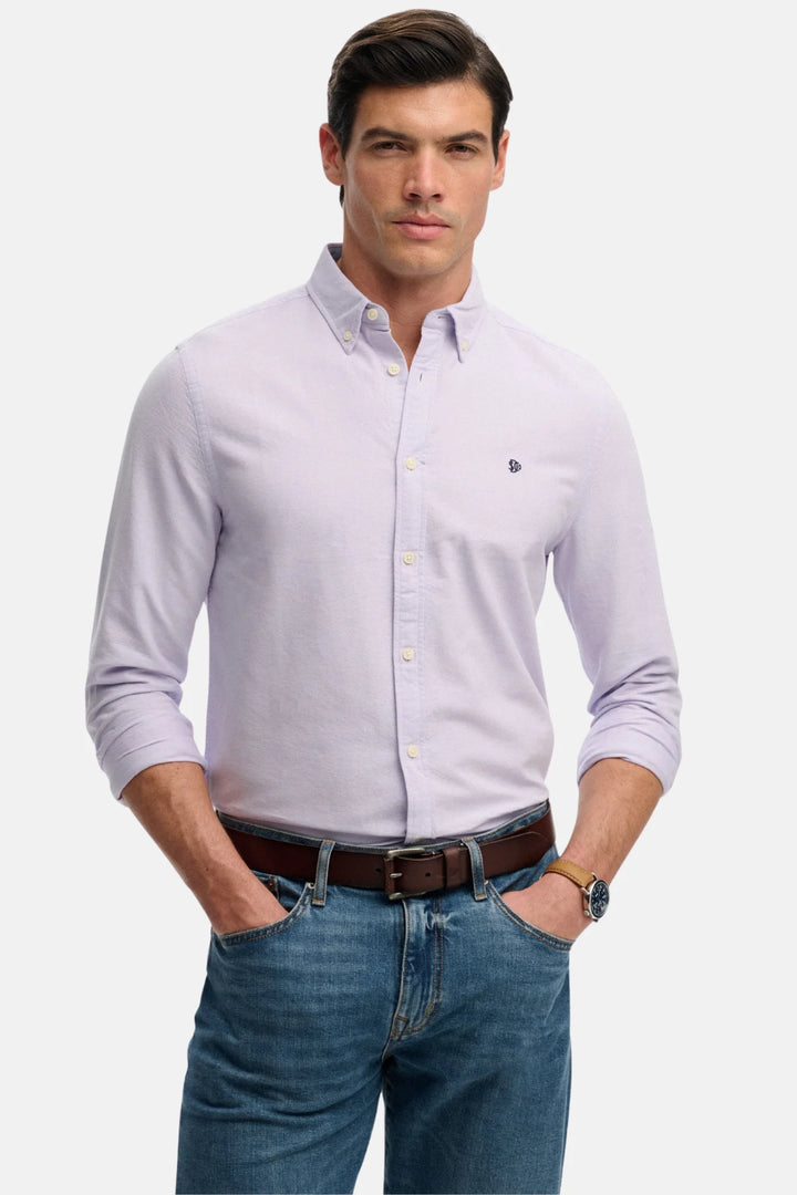 Superdry Preppy Oxford Shirt | Light Lavender Purple Chambray