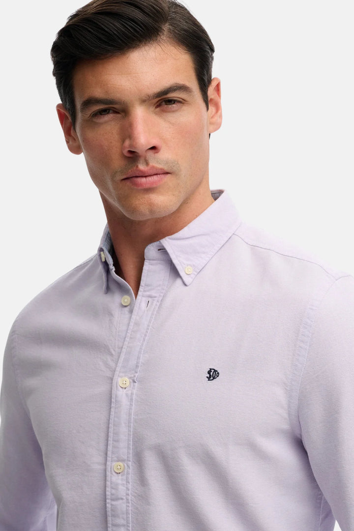 Superdry Preppy Oxford Shirt | Light Lavender Purple Chambray