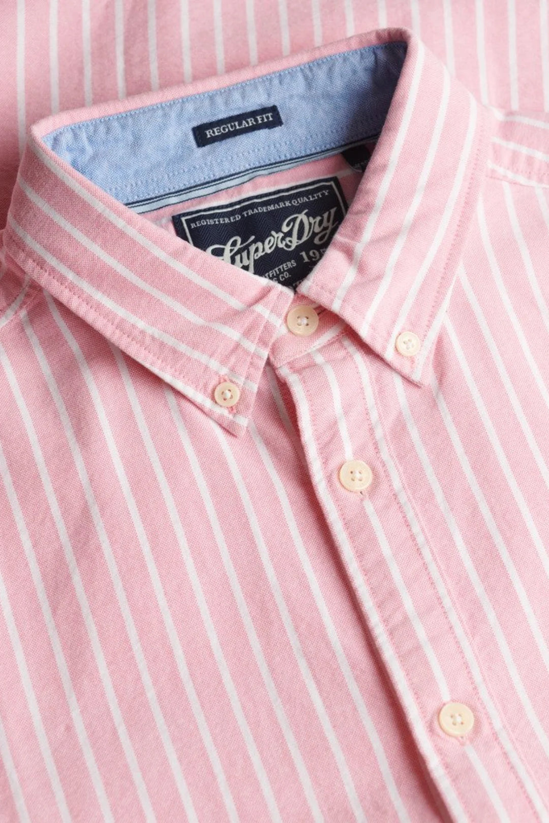 Superdry Preppy Oxford Shirt | Short Sleeve | Cali Coral/Optic Stripe