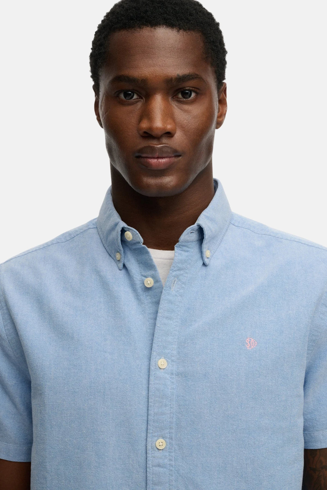 Superdry Preppy Oxford Shirt | Short Sleeve | Sky Blue Chambray