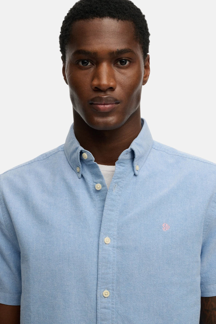 Superdry Preppy Oxford Shirt | Short Sleeve | Sky Blue Chambray