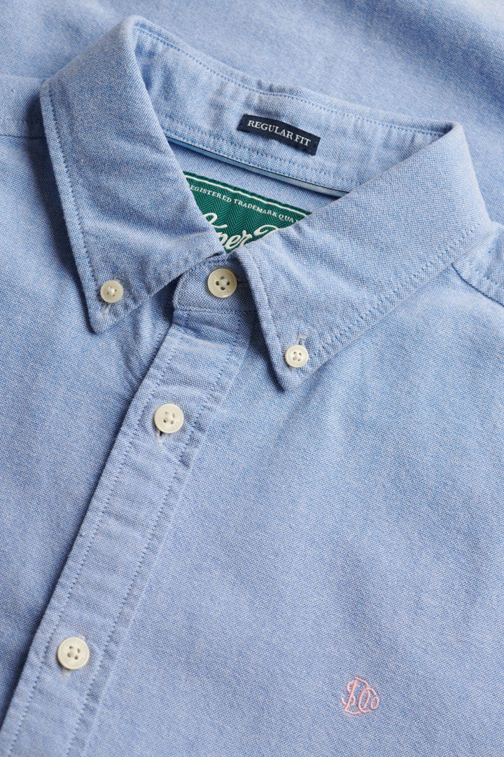 Superdry Preppy Oxford Shirt | Short Sleeve | Sky Blue Chambray