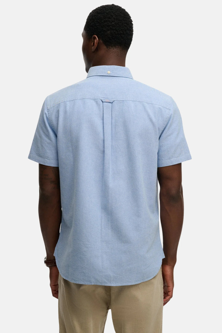 Superdry Preppy Oxford Shirt | Short Sleeve | Sky Blue Chambray