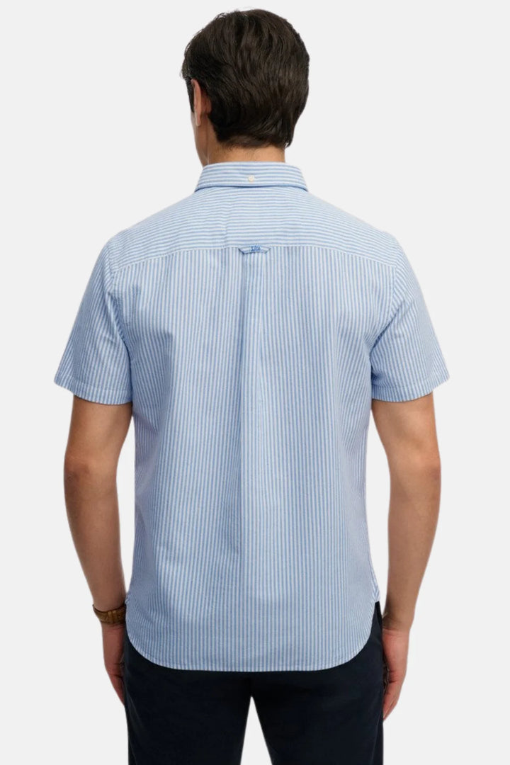 Superdry Preppy Oxford Shirt | Short Sleeve | Sky Blue Stripe