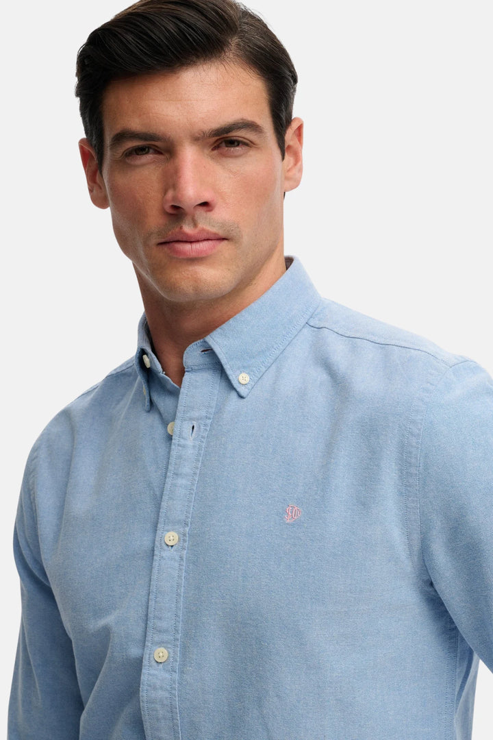 Superdry Preppy Oxford Shirt | Sky Blue Chambray