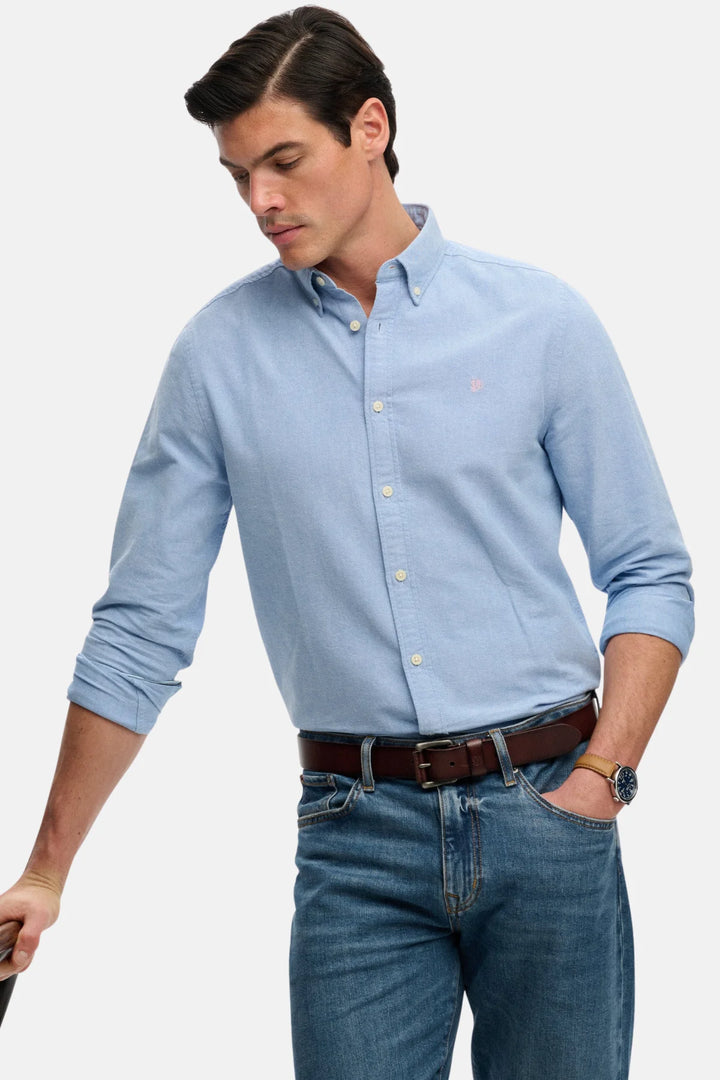 Superdry Preppy Oxford Shirt | Sky Blue Chambray