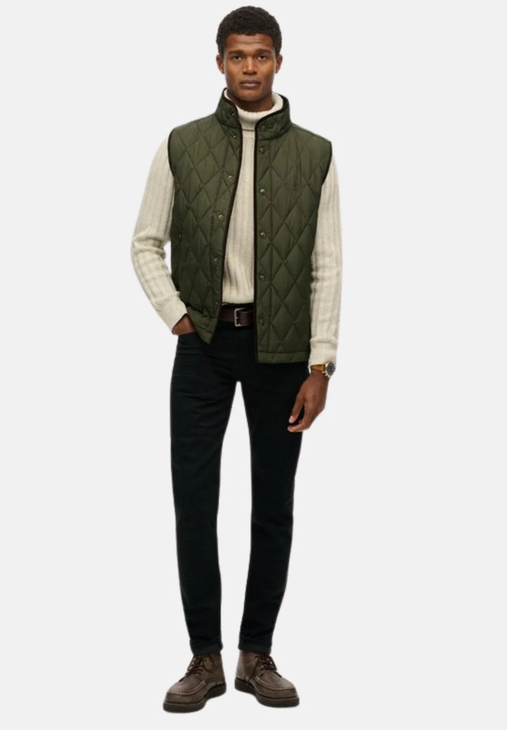 Superdry Quilted Estate Gilet | Surplus Goods Olive Green