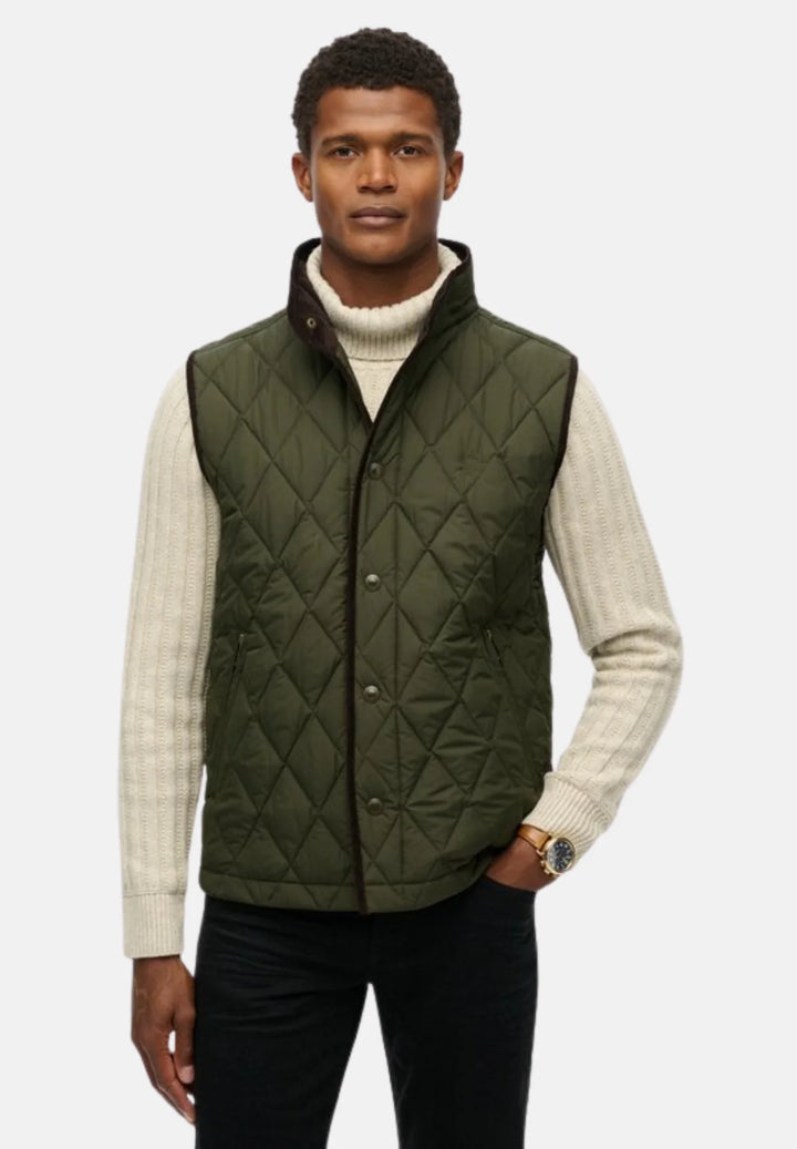 Superdry Quilted Estate Gilet | Surplus Goods Olive Green
