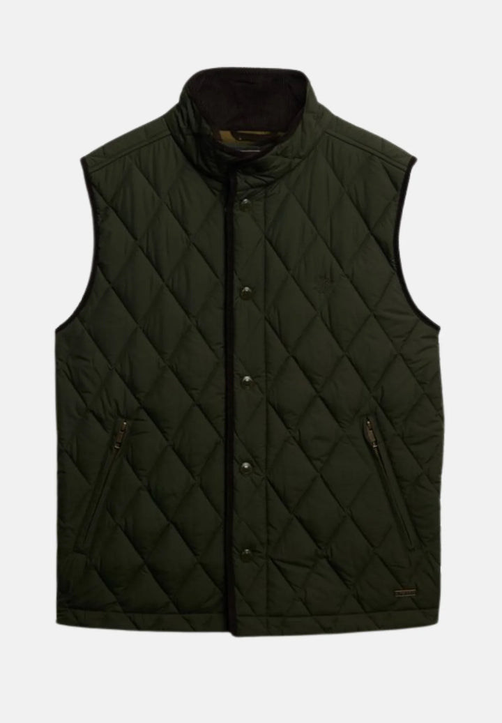 Superdry Quilted Estate Gilet | Surplus Goods Olive Green