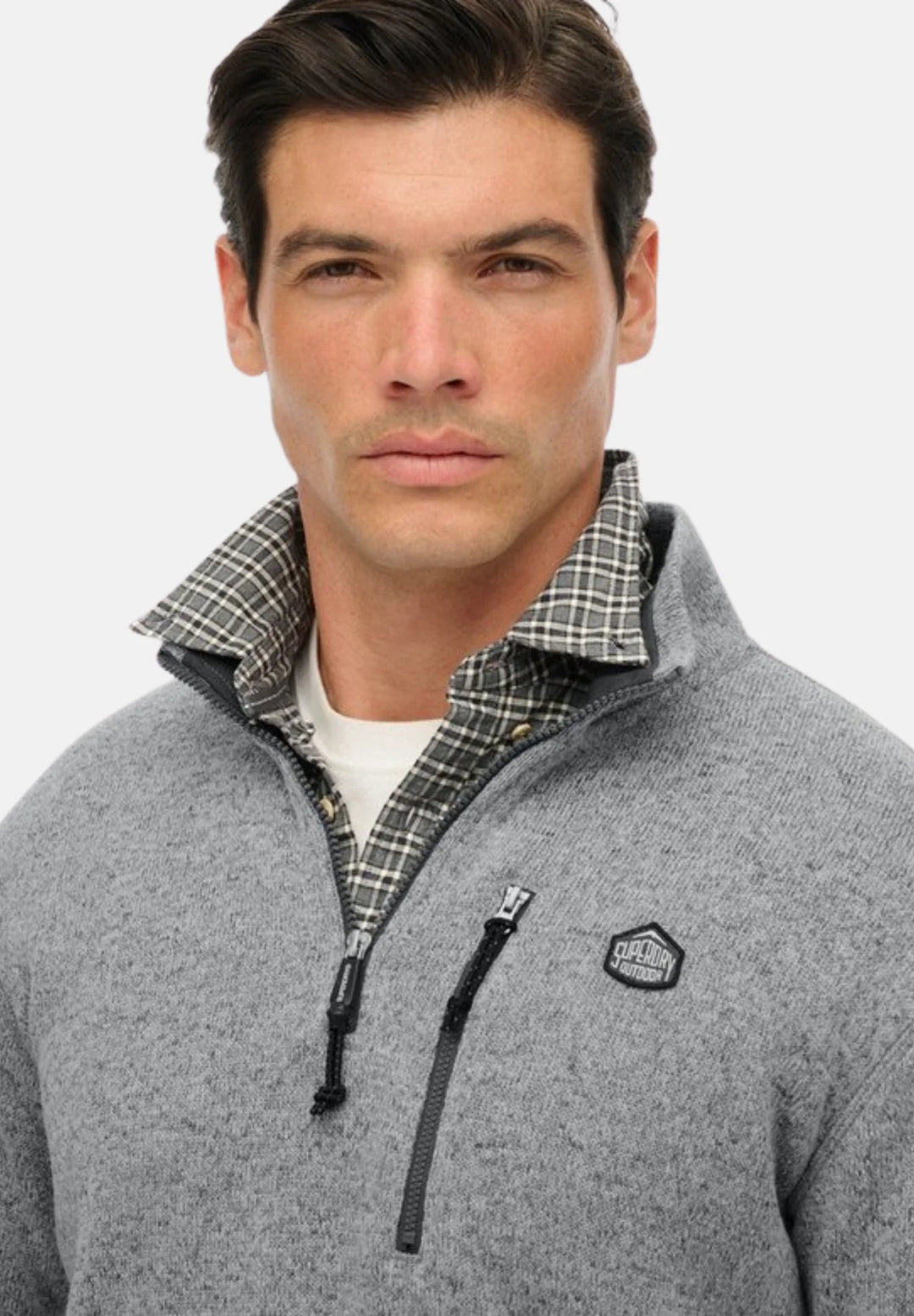 Superdry Storm Fleece Half Zip Jumper | Storm Light Grey Grit