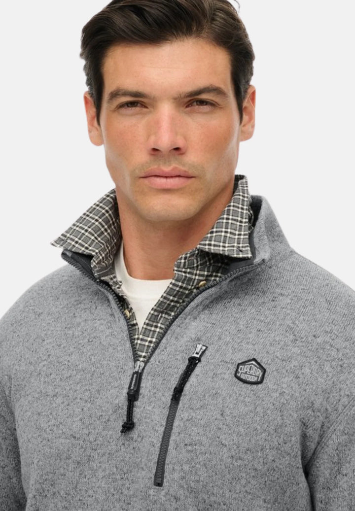 Superdry Storm Fleece Half Zip Jumper | Storm Light Grey Grit