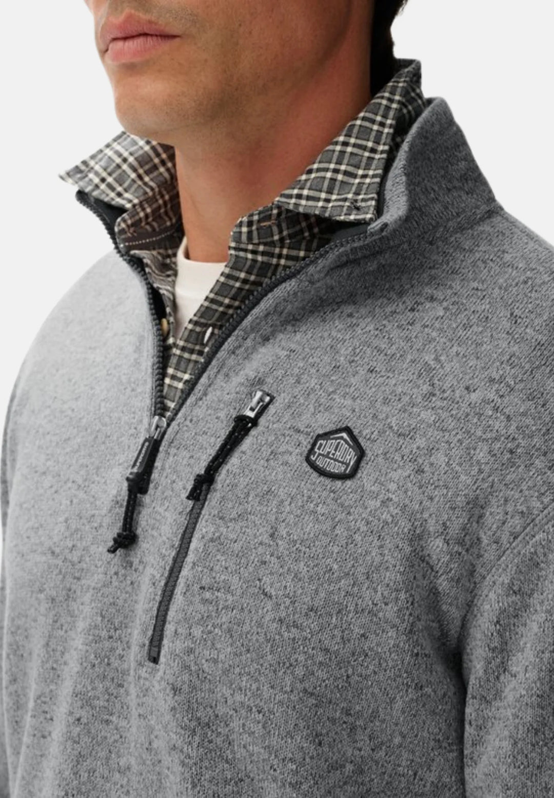 Superdry Storm Fleece Half Zip Jumper | Storm Light Grey Grit