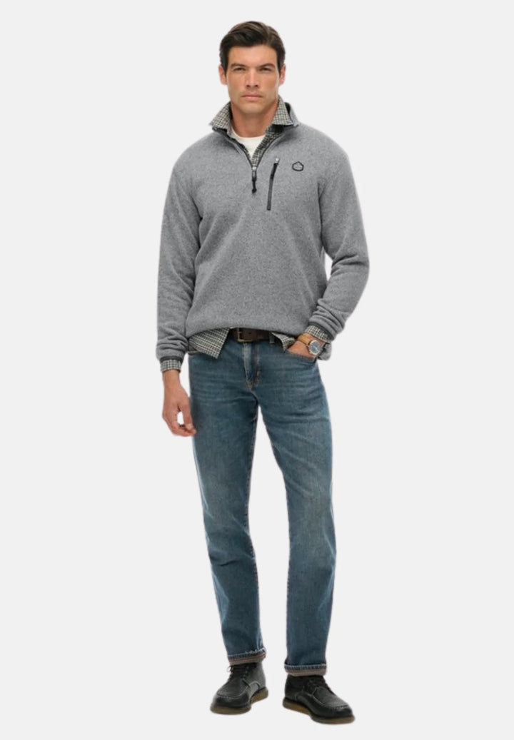 Superdry Storm Fleece Half Zip Jumper | Storm Light Grey Grit
