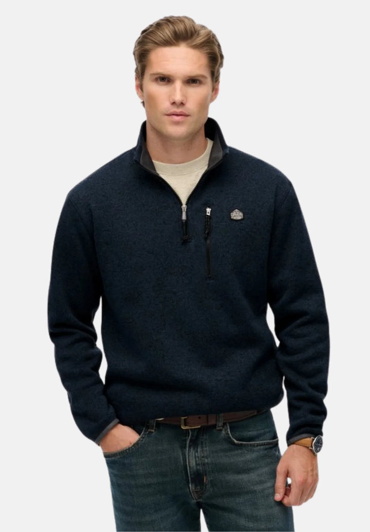 Superdry Storm Fleece Half Zip Jumper | Storm Navy Grit