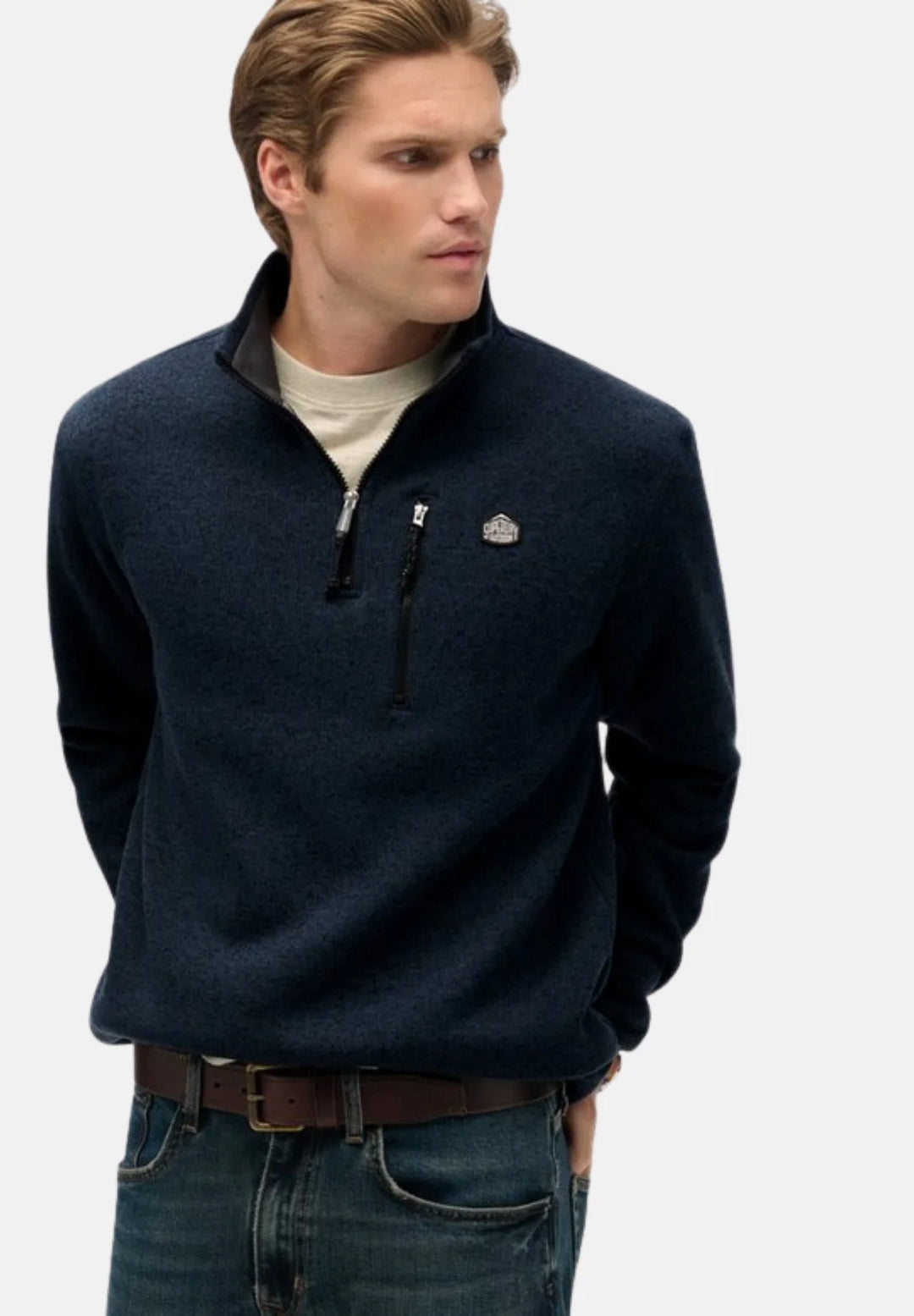 Superdry Storm Fleece Half Zip Jumper | Storm Navy Grit