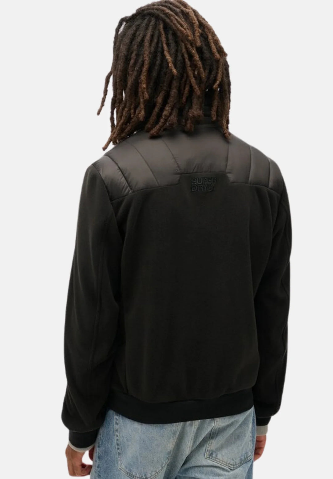 Superdry Storm Fleece Hybrid Bomber Jacket | Black