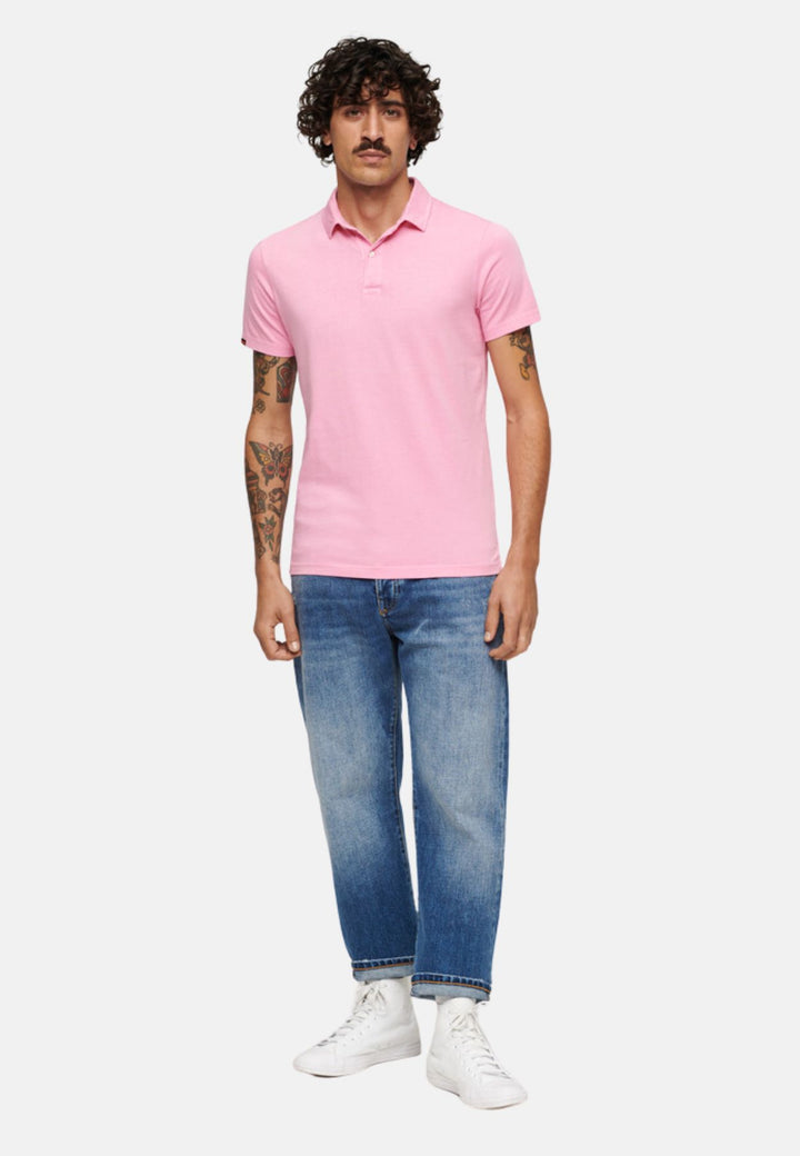 Superdry Studios Jersey Polo Shirt | Marne Pink